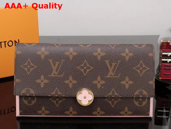 Louis Vuitton Flore Wallet Monogram Rose Ballerine M64586 Replica