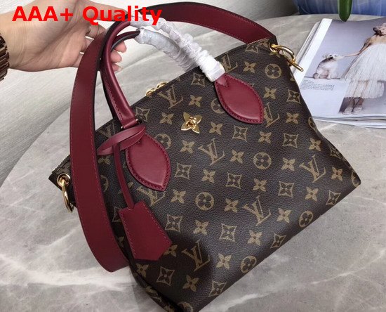 Louis Vuitton Flower Zipped Tote BB Lie de Vin Red M44350 Replica