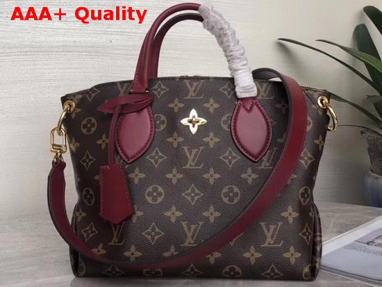 Louis Vuitton Flower Zipped Tote BB Lie de Vin Red M44350 Replica