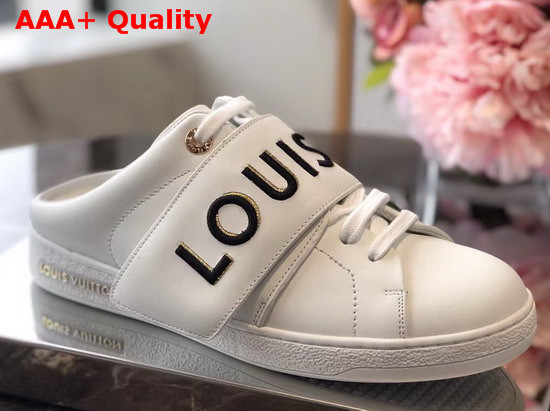 Louis Vuitton Frontrow Open Back Sneaker in White Calf Leather Replica