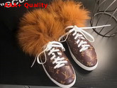 Louis Vuitton Frontrow Open Back Trainer Monogram Canvas and Fox Fur Replica