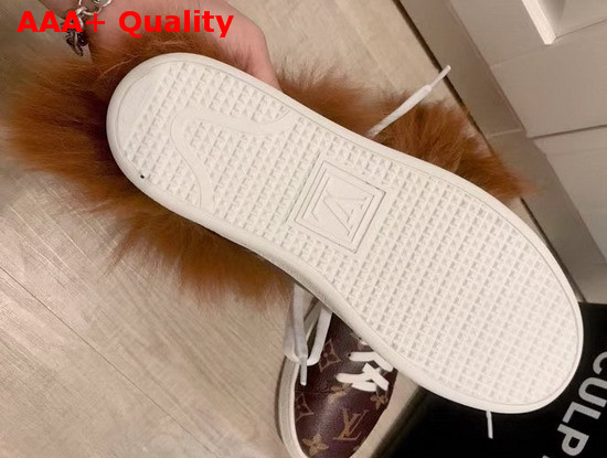 Louis Vuitton Frontrow Open Back Trainer Monogram Canvas and Fox Fur Replica