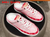 Louis Vuitton Frontrow Open Back Trainer Pink and Red Patent Monogram Canvas Replica