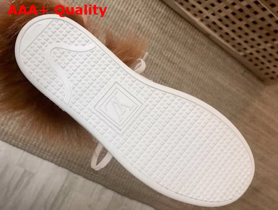 Louis Vuitton Frontrow Open Back Trainer White Calf Leather and Fox Fur Replica