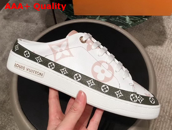 Louis Vuitton Frontrow Open Back Trainer White and Moka Brown Patent Monogram Canvas 1A58DK Replica