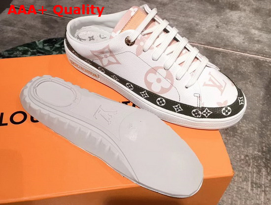 Louis Vuitton Frontrow Open Back Trainer White and Moka Brown Patent Monogram Canvas 1A58DK Replica