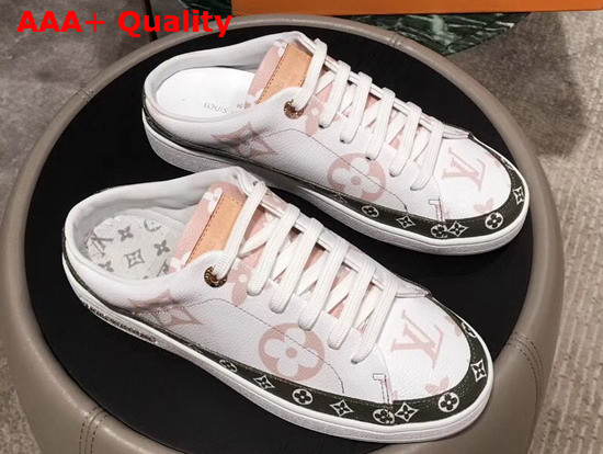 Louis Vuitton Frontrow Open Back Trainer White and Moka Brown Patent Monogram Canvas 1A58DK Replica