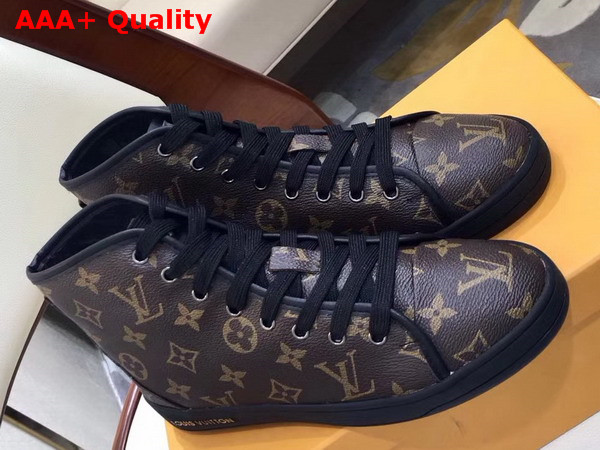 Louis Vuitton Frontrow Sneaker Boot Patent Monogram Canvas and Calf Leather Trim Replica