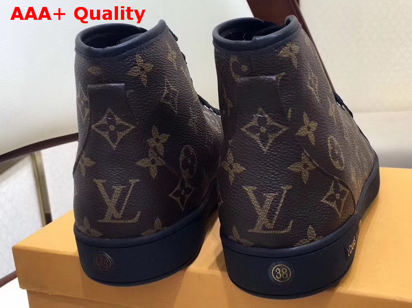 Louis Vuitton Frontrow Sneaker Boot Patent Monogram Canvas and Calf Leather Trim Replica