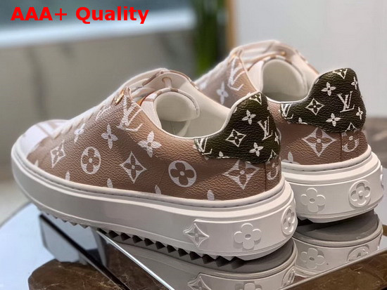 Louis Vuitton Frontrow Sneaker Nude and Khaki Patent Monogram Canvas Replica