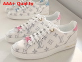 Louis Vuitton Frontrow Sneaker Rose Technical Fabric and Calf Leather 1A8NX5 Replica