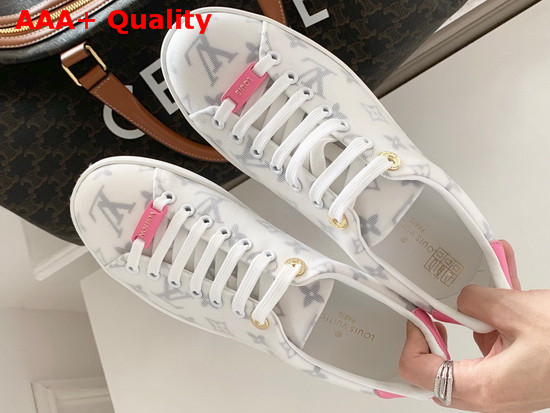 Louis Vuitton Frontrow Sneaker Rose Technical Fabric and Calf Leather 1A8NX5 Replica