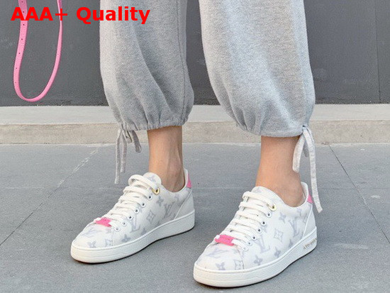 Louis Vuitton Frontrow Sneaker Rose Technical Fabric and Calf Leather 1A8NX5 Replica