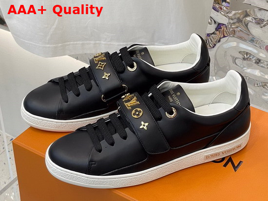 Louis Vuitton Frontrow Sneaker in Black Calf Leather with Monogram Studs 1A95QO Replica