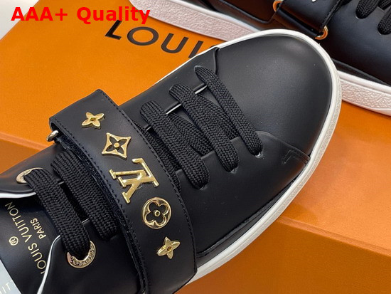 Louis Vuitton Frontrow Sneaker in Black Calf Leather with Monogram Studs 1A95QO Replica