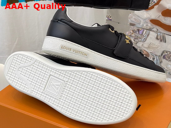 Louis Vuitton Frontrow Sneaker in Black Calf Leather with Monogram Studs 1A95QO Replica