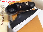 Louis Vuitton Frontrow Sneaker in Black Plain Calf Leather 1A2XOZ Replica