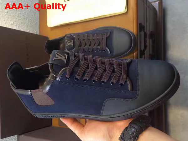 Louis Vuitton Frontrow Sneaker in Navy Blue Suede Calf Replica