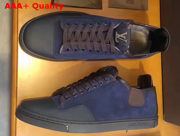 Louis Vuitton Frontrow Sneaker in Navy Blue Suede Calf Replica