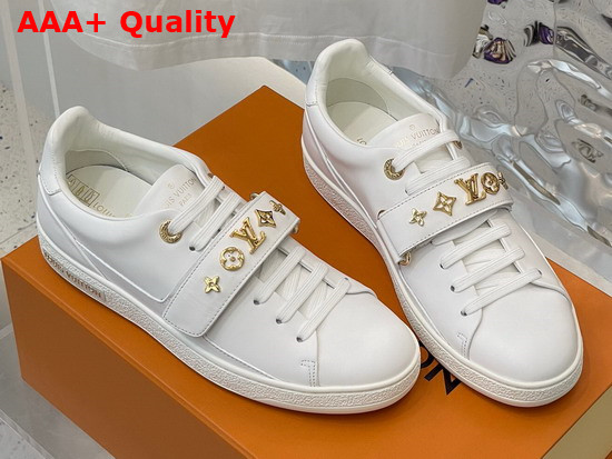 Louis Vuitton Frontrow Sneaker in White Calf Leather with Monogram Studs 1A95Q8 Replica