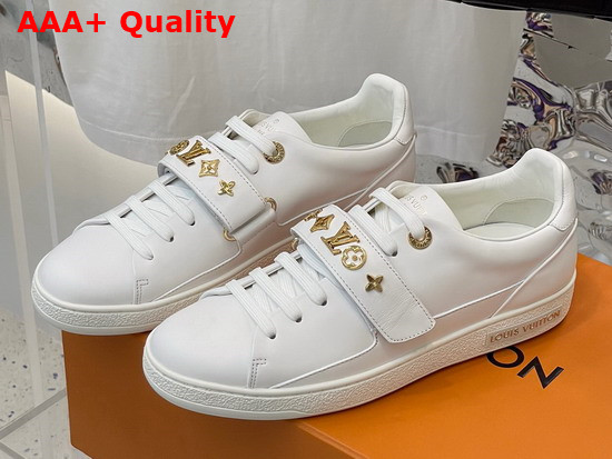 Louis Vuitton Frontrow Sneaker in White Calf Leather with Monogram Studs 1A95Q8 Replica