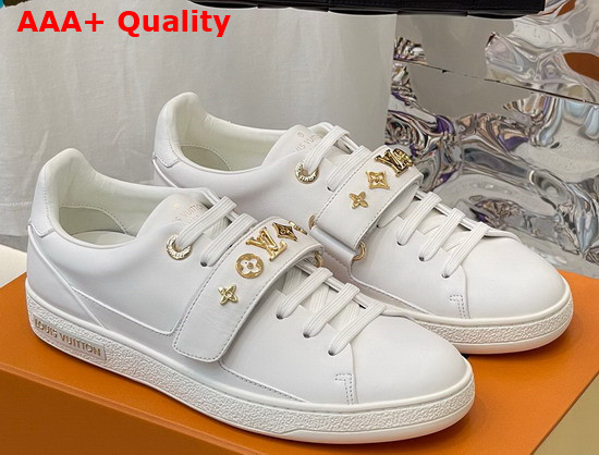 Louis Vuitton Frontrow Sneaker in White Calf Leather with Monogram Studs 1A95Q8 Replica