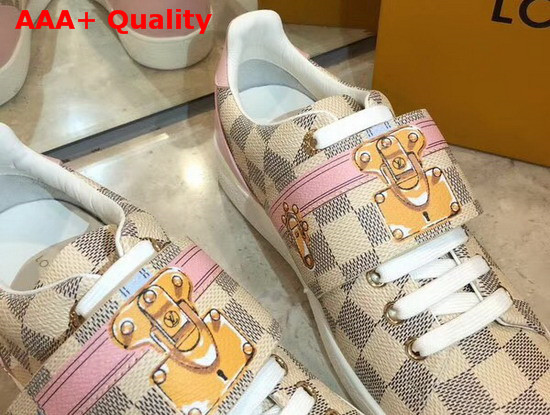 Louis Vuitton Frontrow Trainer Printed Damier Azur Canvas Replica