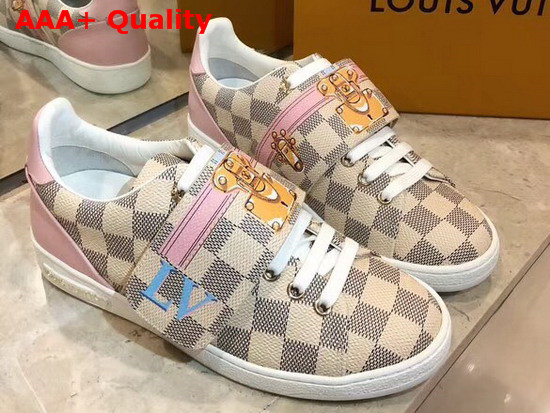 Louis Vuitton Frontrow Trainer Printed Damier Azur Canvas Replica