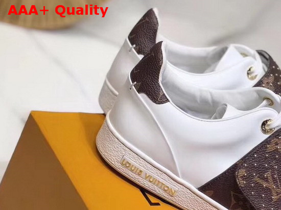 Louis Vuitton Frontrow Trainer White Calf Leather and Patent Monogram Canvas Replica