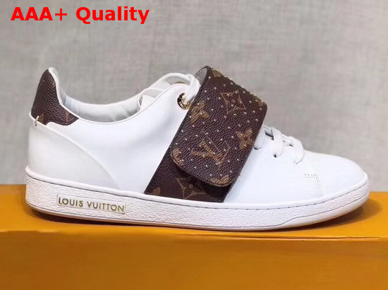 Louis Vuitton Frontrow Trainer White Calf Leather and Patent Monogram Canvas Replica