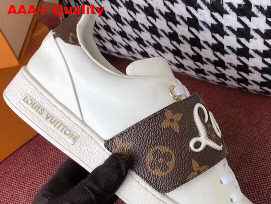 Louis Vuitton Frontrow Trainer in White with Monogram Louis Vuitton Signature Strap 1A3T9U Replica