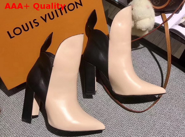 Louis Vuitton Gamble Diva Ankle Boot in Black and Nude Plain Calf Leather 1A2VHJ Replica