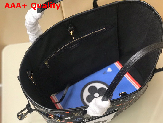 Louis Vuitton Game On Neverfull MM Tote in Black Transformed Game On Monogram Canvas M57483 Replica