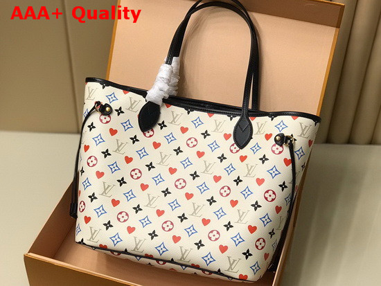 Louis Vuitton Game On Neverfull MM Tote in White Transformed Game On Monogram Canvas M57462 Replica