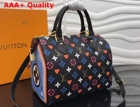 Louis Vuitton Game On Speedy Bandouliere 25 Black Transformed Game On Monogram Canvas Replica