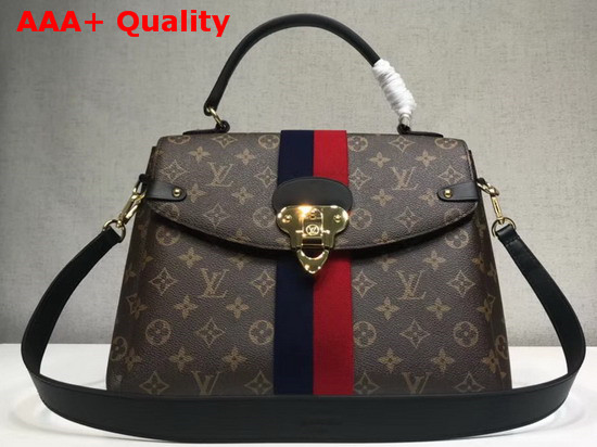 Louis Vuitton Georges MM Monogram Canvas with Navy Cherry Stripe Replica