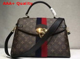 Louis Vuitton Georges MM Monogram Canvas with Navy Cherry Stripe Replica