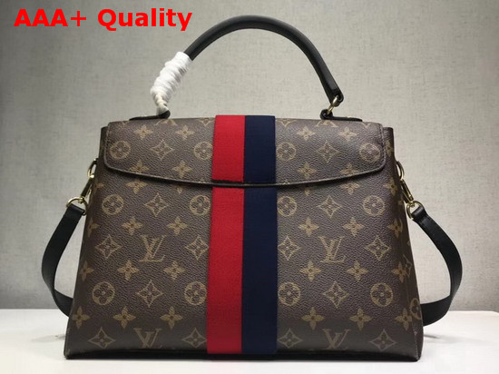 Louis Vuitton Georges MM Monogram Canvas with Navy Cherry Stripe Replica