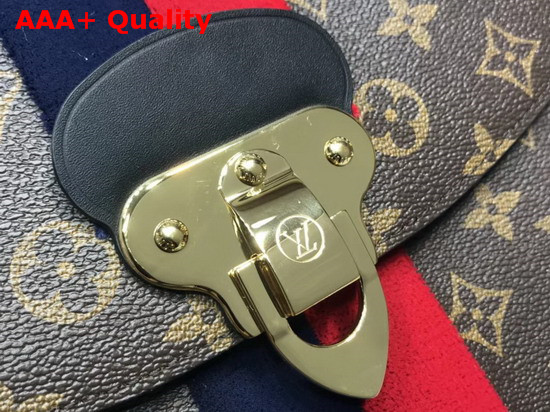 Louis Vuitton Georges MM Monogram Canvas with Navy Cherry Stripe Replica