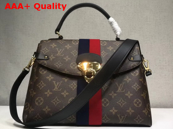 Louis Vuitton Georges MM Monogram Canvas with Navy Cherry Stripe Replica