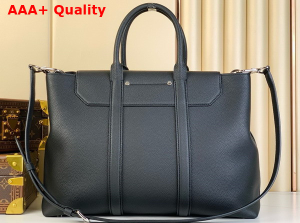 Louis Vuitton Georges Tote MM Black Cuir Millesime Calfskin Leather M23153 Replica