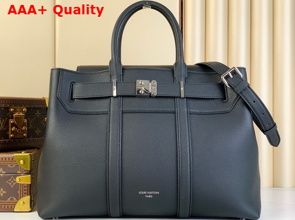 Louis Vuitton Georges Tote MM Black Cuir Millesime Calfskin Leather M23153 Replica