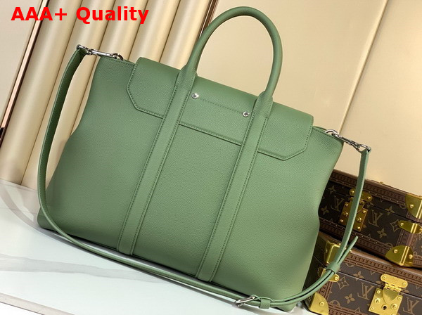 Louis Vuitton Georges Tote MM Khaki Green Cuir Millesime Calfskin Leather M23154 Replica