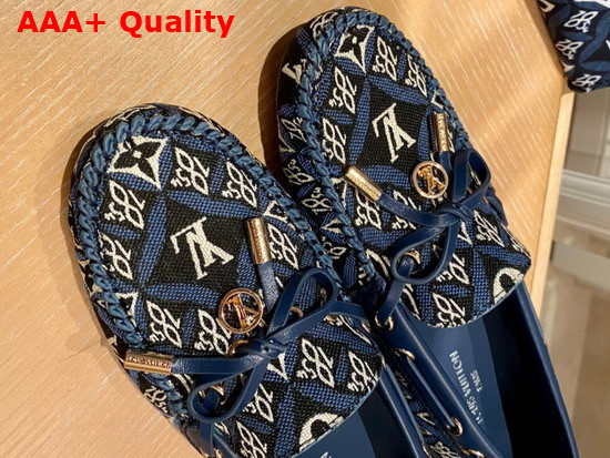 Louis Vuitton Gloria Flat Loafer Blue Monogram Jacquard Since 1854 Textile 1A8VX1 Replica