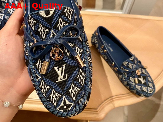 Louis Vuitton Gloria Flat Loafer Blue Monogram Jacquard Since 1854 Textile 1A8VX1 Replica