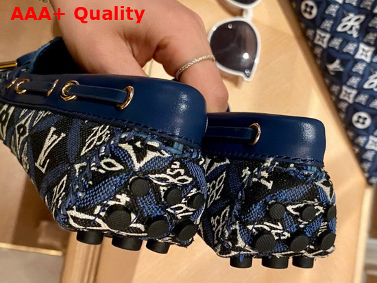 Louis Vuitton Gloria Flat Loafer Blue Monogram Jacquard Since 1854 Textile 1A8VX1 Replica