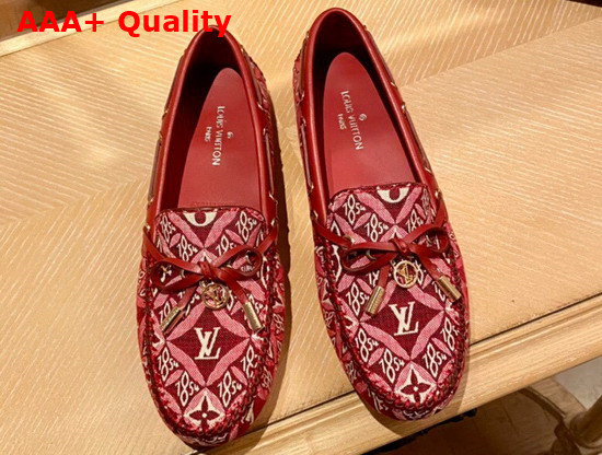 Louis Vuitton Gloria Flat Loafer Bordeaux Monogram Jacquard Since 1854 Textile Replica