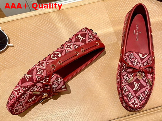 Louis Vuitton Gloria Flat Loafer Bordeaux Monogram Jacquard Since 1854 Textile Replica