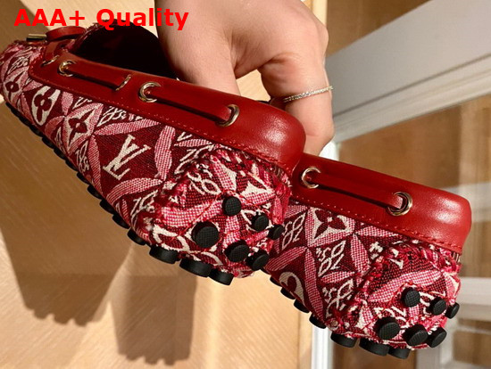 Louis Vuitton Gloria Flat Loafer Bordeaux Monogram Jacquard Since 1854 Textile Replica