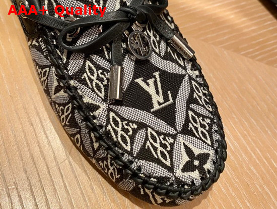 Louis Vuitton Gloria Flat Loafer Gray Monogram Jacquard Since 1854 Textile 1A8VYD Replica